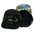 Mountains Hat, 5 Panel Hat, Snapback, Black, Green Camo, Mens Hat, Womens Hat, Main Picture