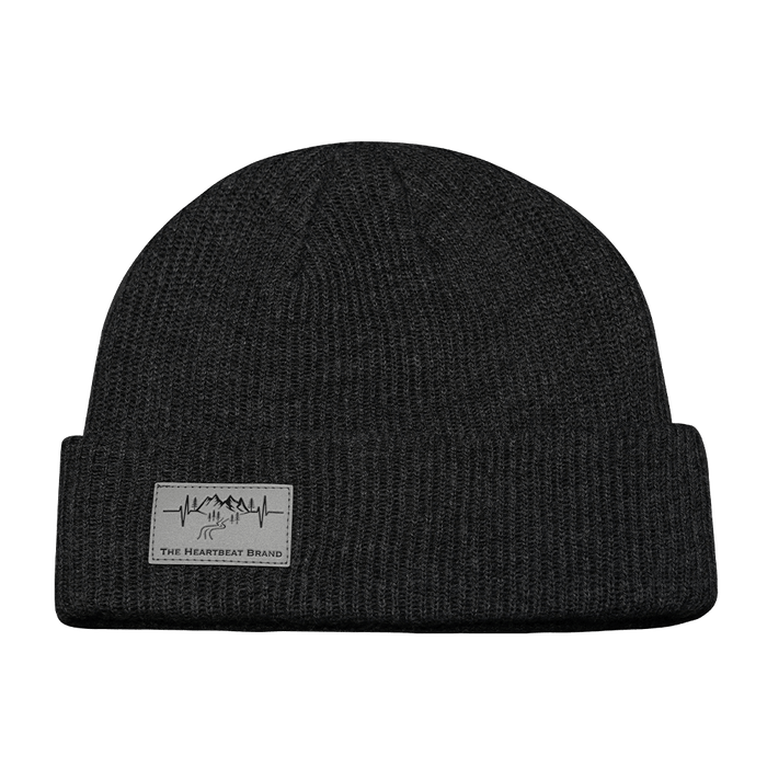 Mountains Beanie - Cuffed - Charcoal