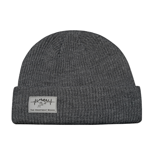 Mountains Beanie, Cuffed Beanie, Gray, Mens Beanie, Womens Beanie, Front Picture