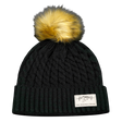 Mountains Beanie, Pom Beanie, Black, Mens Beanie, Womens Beanie, Front Picture