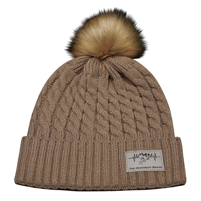 Mountains Beanie - Pom - Tan