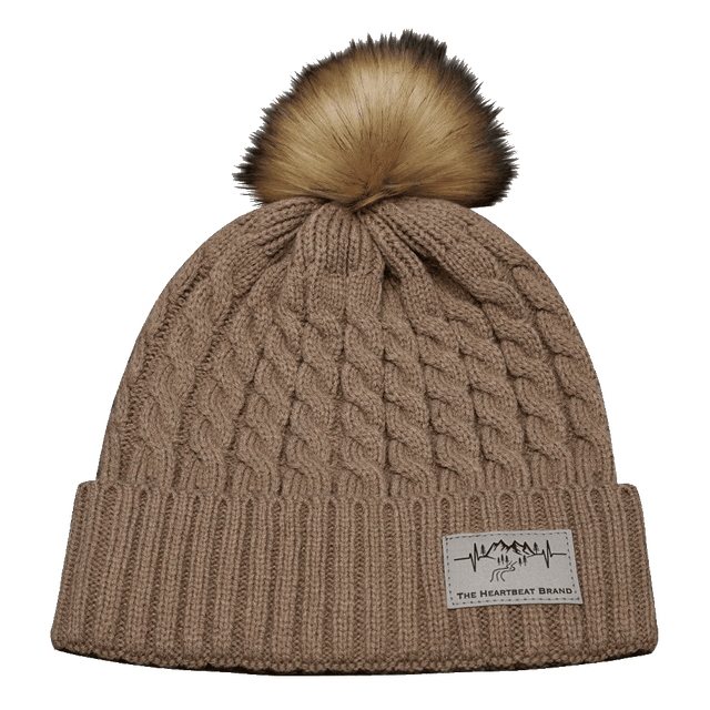 Mountains Beanie - Pom - Tan