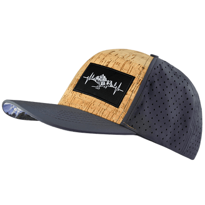 Mountains Hat, Baseball Hat, Snapback Hat, Cork, Charcoal, Mens Hat, Womens Hat, Side Picture