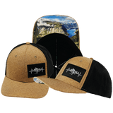 Mountains Hat, Baseball Hat, Snapback Hat, Tan Textured, Black, Mens Hat, Womens Hat, Main Picture