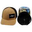 Mountains Hat, Baseball Hat, Snapback Hat, Tan Textured, Black, Mens Hat, Womens Hat, Main Picture 