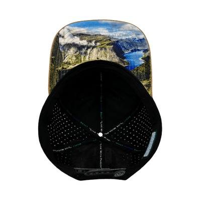 Mountains Hat, Baseball Hat, Snapback Hat, Tan Textured, Black, Mens Hat, Womens Hat, Underbill Picture