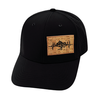 Mountains Hat, Baseball Hat, Snapback Hat, Black, Mens Hat, Womens Hat, Front Picture