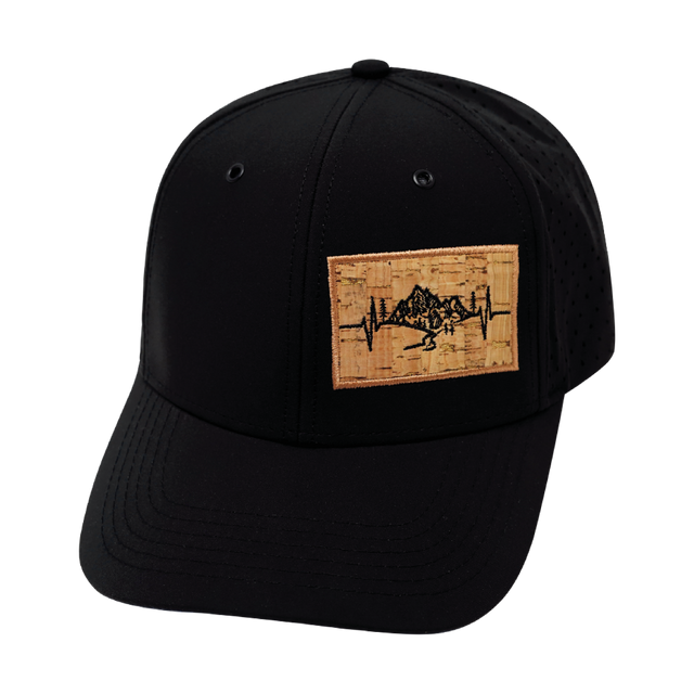 Mountains Hat, Baseball Hat, Snapback Hat, Black, Mens Hat, Womens Hat, Front Picture