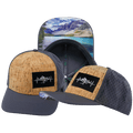 Mountains Hat - Baseball Hat Fit - Cork - Charcoal - Laser Mesh
