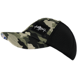 Mountains Hat, Dad Hat, Snapback, Camo, Black, Mens Hat, Womens Hat, Side Picture