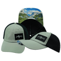 Mountains Hat - Dad Hat - Green / Black - Laser Mesh