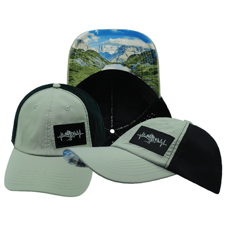 Mountains Hat, Dad Hat, Snapback, Green, Black, Mens Hat, Womens Hat, Main Picture