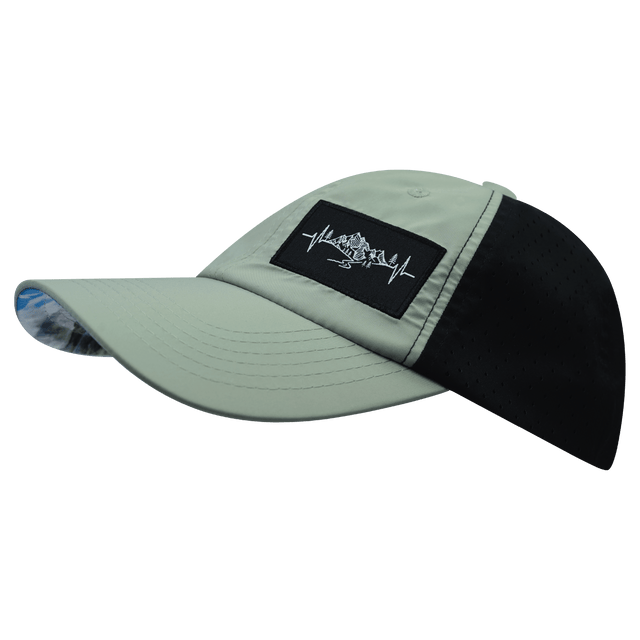 Mountains Hat, Dad Hat, Snapback, Green, Black, Mens Hat, Womens Hat, Side Picture