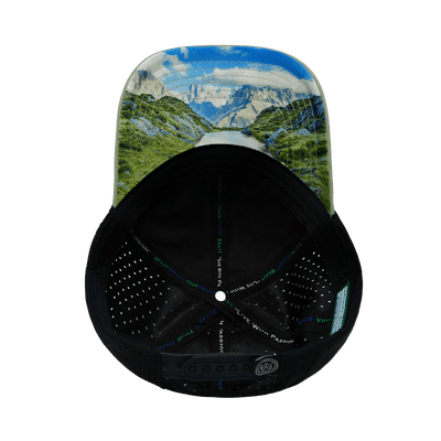 Mountains Hat, Dad Hat, Snapback, Green, Black, Mens Hat, Womens Hat, Underbill Picture