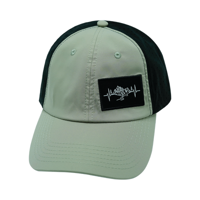 Mountains Hat, Dad Hat, Snapback, Green, Black, Mens Hat, Womens Hat, Front Picture