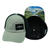 Mountains Hat, Dad Hat, Snapback, Green, Black, Mens Hat, Womens Hat, Main Picture