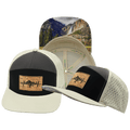Mountains Hat - Flat Bill - Cream / Black / Charcoal - Laser Mesh