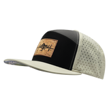 Mountains Hat, Flat Bill, Snapback Hat, Cream, Black, Charcoal, Mens Hat, Womens Hat, Side Picture