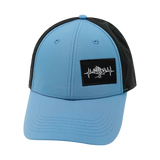 Mountains Hat, Low Profile, Ponytail, Snapback Hat, Blue, Blacck, Mens Hat, Womens Hat, Front Picture 