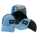 Mountains Hat - Low Profile - Ponytail - Blue / Black - Laser Mesh