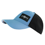 Mountains Hat, Low Profile, Ponytail, Snapback Hat, Blue, Black, Mens Hat, Womens Hat, Side Picture