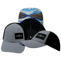 Mountains Hat - Low Profile - Ponytail - Gray Blue / Black - Laser Mesh