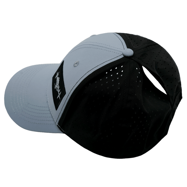 Mountains Hat, Low Profile, Ponytail, Snapback Hat, Gray Blue, Black, Mens Hat, Womens Hat, Ponytail Hole Picture