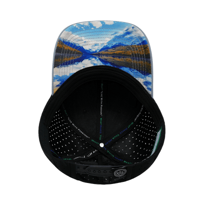 Mountains Hat, Low Profile, Ponytail, Snapback Hat, Gray Blue, Black, Mens Hat, Womens Hat, Underbill Picture