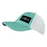 Mountains Hat, Low Profile, Ponytail, Snapback Hat, Teal, White, Mens Hat, Womens Hat, Side Picture 