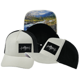 Mountains Hat, Trucker Hat, Snapback Hat, Corduroy, Cream, Black, Mens Hat, Womens Hat, Main Picture