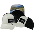Mountains Hat, Trucker Hat, Snapback Hat, Corduroy, Cream, Black, Mens Hat, Womens Hat, Main Picture
