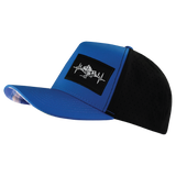 Mountains Hat, Trucker Hat, Snapback Hat, Royal Blue, Black, Mens Hat, Womens Hat, Side Picture