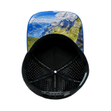 Mountains Hat, Trucker Hat, Snapback Hat, Royal Blue, Black, Mens Hat, Womens Hat, Underbill Picture