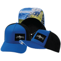 Mountains Hat - Trucker Hat - Royal Blue / Black - Laser Mesh