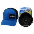 Mountains Hat, Trucker Hat, Snapback Hat, Royal Blue, Black, Mens Hat, Womens Hat, Main Picture