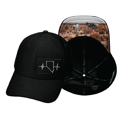 Nevada Hat, Athletiic Fit,  Airmesh, Snapback Hat, Black, Mens Hat, Womens Hat, Main Picture
