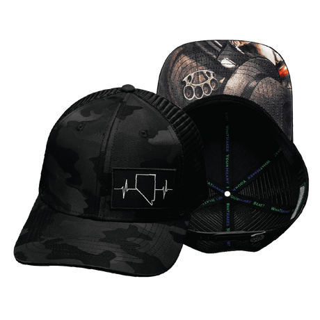 Nevada Hat, Baseball Hat, Snapback Hat, Black Camo, Black, Mens Hat, Womens Hat, Main Picture