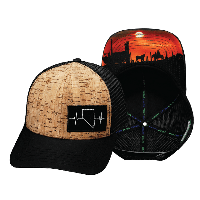 Nevada Hat, Baseball Hat, Snapback Hat, Cork, Black, Mens Hat, Womens Hat, Main Picture