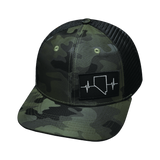 Nevada Hat, Baseball Hat, Snapback Hat, Green Camo, Black, Mens Hat, Womens Hat, Front Picture