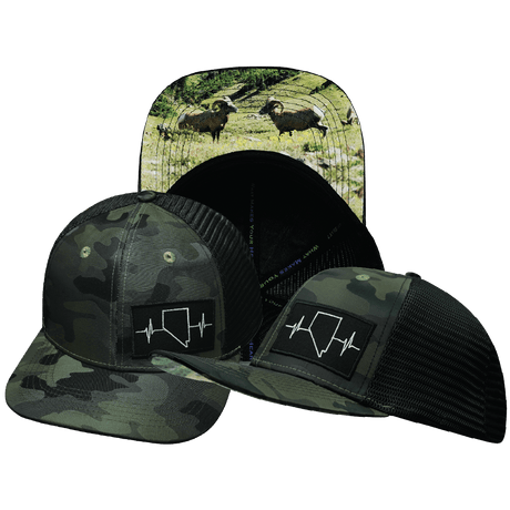 Nevada Hat, Baseball Hat, Snapback Hat, Green Camo, Black, Mens Hat, Womens Hat, Main Picture