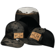 Nevada Hat, Baseball Hat, Snapback Hat, Tan Camo, Black, Mens Hat, Womens Hat, Main Picture