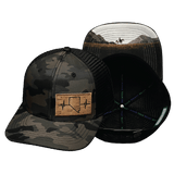 Nevada Hat, Baseball Hat, Snapback Hat, Tan Camo, Black, Mens Hat, Womens Hat, Main Picture