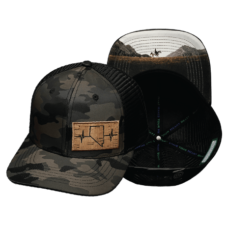 Nevada Hat, Baseball Hat, Snapback Hat, Tan Camo, Black, Mens Hat, Womens Hat, Main Picture