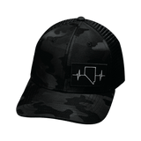 Nevada Hat, Baseball Hat, Snapback Hat, Black Camo, Black, Mens Hat, Womens Hat, Front Picture