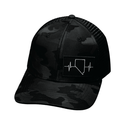 Nevada Hat, Baseball Hat, Snapback Hat, Black Camo, Black, Mens Hat, Womens Hat, Front Picture