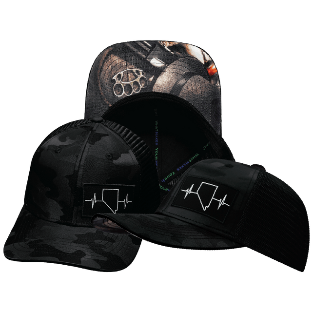 Nevada Hat, Baseball Hat, Snapback Hat, Black Camo, Black, Mens Hat, Womens Hat, Main Picture