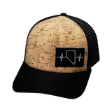 Nevada Hat, Baseball Hat, Snapback Hat, Cork, Black, Mens Hat, Womens Hat, Front Picture