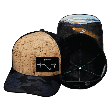Nevada Hat, Baseball Hat, Snapback Hat, Cork, Navvy Camo, Mens Hat, Womens Hat, Main Picture
