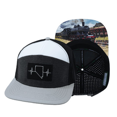Nevada Hat, Flat Bill, Snapback Hat, Gray, Charcoal, White, Black, Mens Hat, Womens Hat, Main Picture