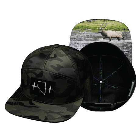 Nevada Hat, Flat Bill, Snapback Hat, Green Camo, Mens Hat, Womens Hat, Main Picture